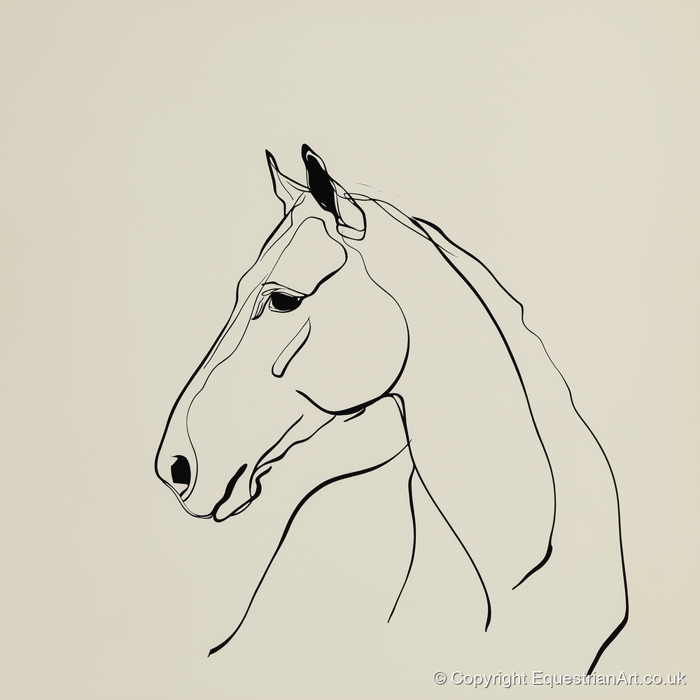 Fluid Equine Profile - horse portrait art print and canvas by Penelope Fox A.I