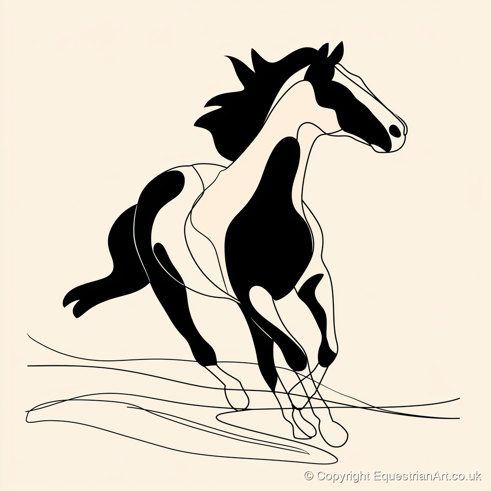 Fluid Equine Silhouette - wild horses art print and canvas by Felix Chambers A.I