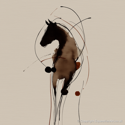 Fluid Ink Equine Portrait - horse portrait art print and canvas by Julian Vance A.I
