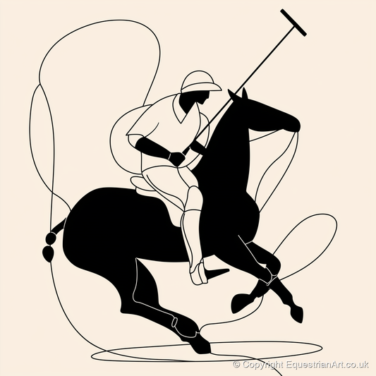 Fluid Polo Strike - polo horse art print and canvas by Felix Chambers A.I