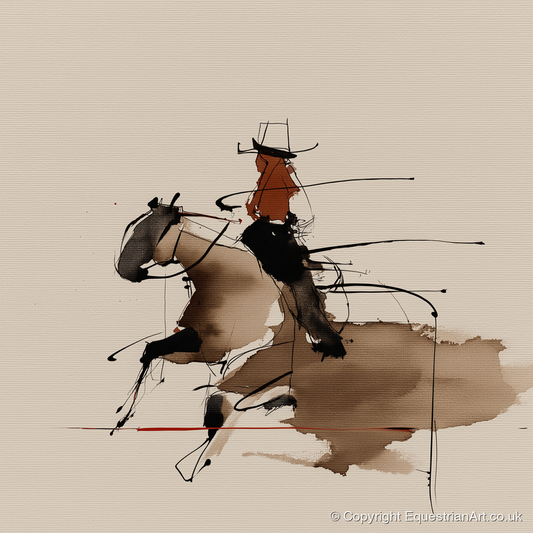 Fluid Western Motion - western horse art print and canvas by Julian Vance A.I