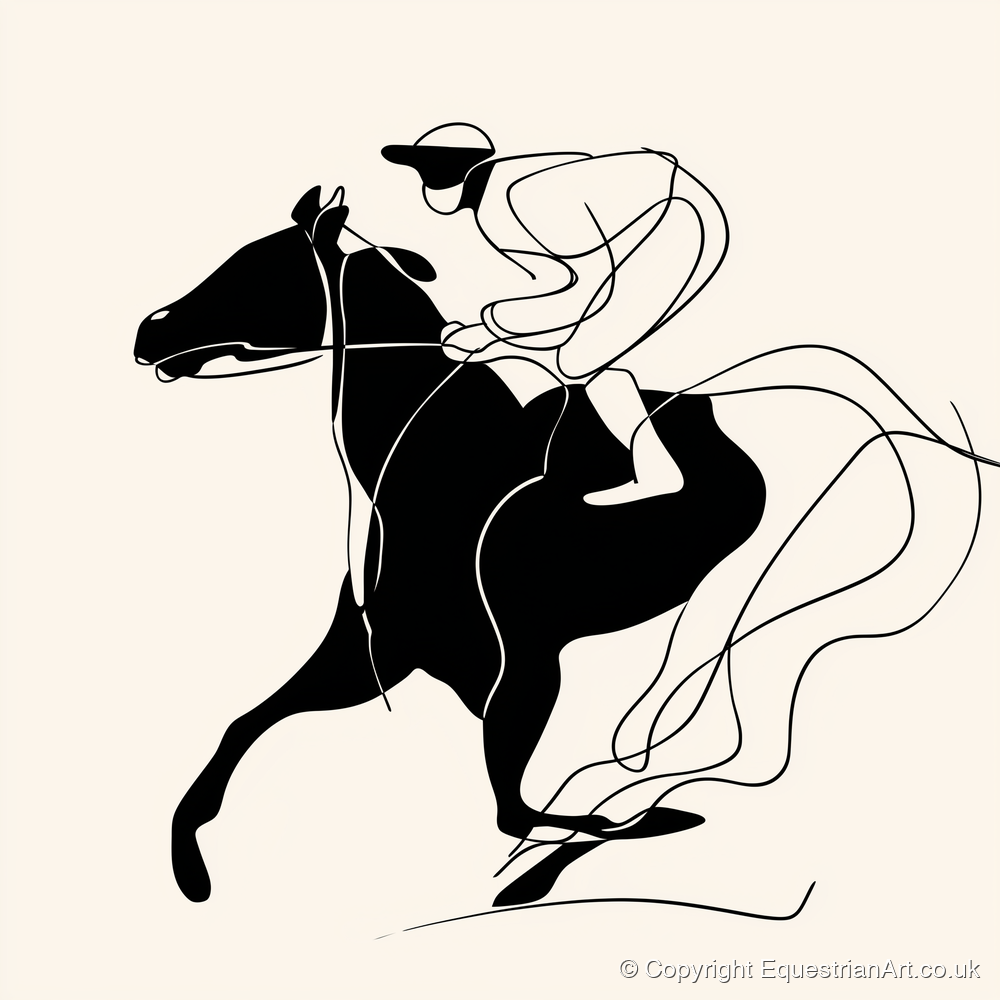 Fluidity in Motion - racing horse art print and canvas by Felix Chambers A.I