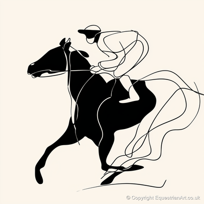 Fluidity in Motion - racing horse art print and canvas by Felix Chambers A.I
