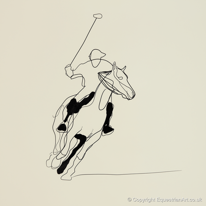 Fluidity of the Chukka - polo horse art print and canvas by Penelope Fox A.I