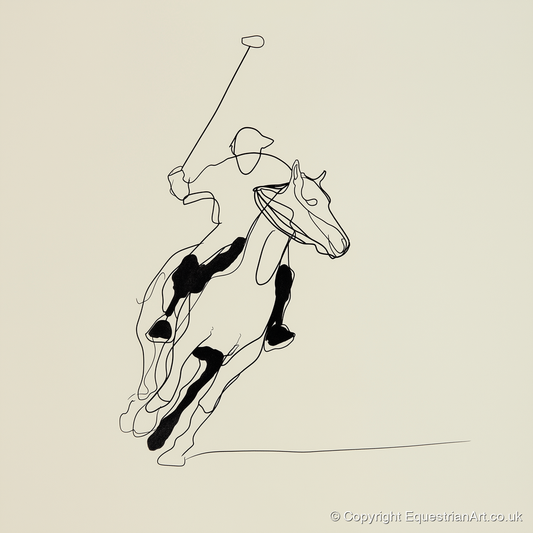 Fluidity of the Chukka - polo horse art print and canvas by Penelope Fox A.I