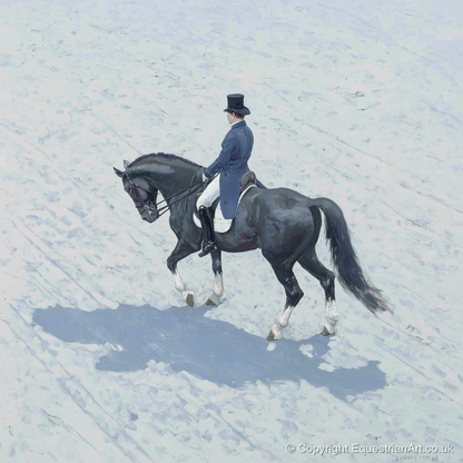 Focus and Shadow - dressage horse art print and canvas by Oscar Pendleton A.I