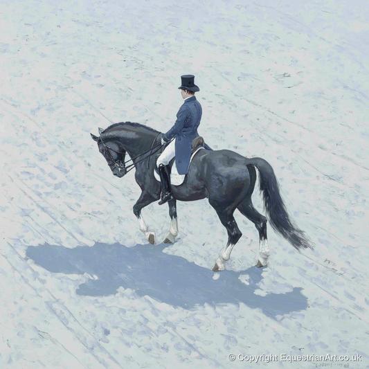 Focus and Shadow - dressage horse art print and canvas by Oscar Pendleton A.I