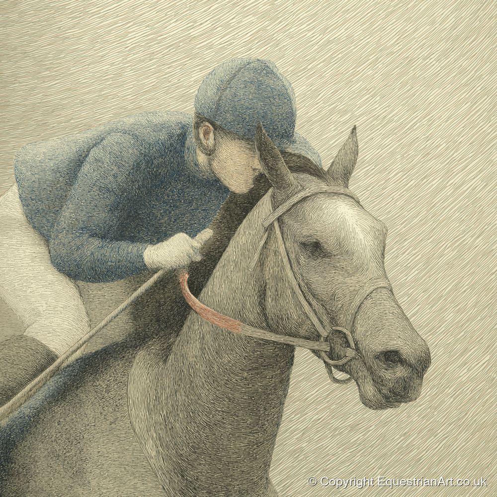 Focused Pursuit - racing horse art print and canvas by Arthur Sterling A.I