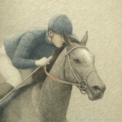 Focused Pursuit - racing horse art print and canvas by Arthur Sterling A.I