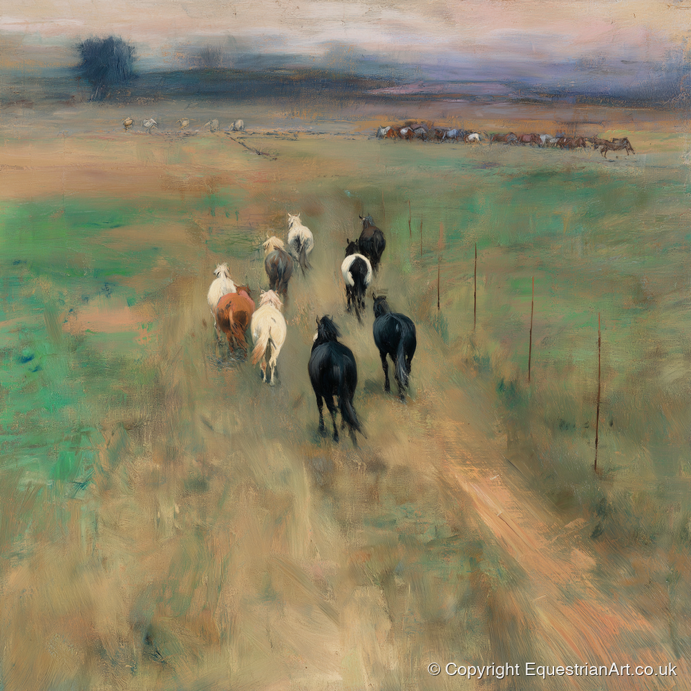 Following the Herd - wild horses art print and canvas by Nathaniel Reed A.I