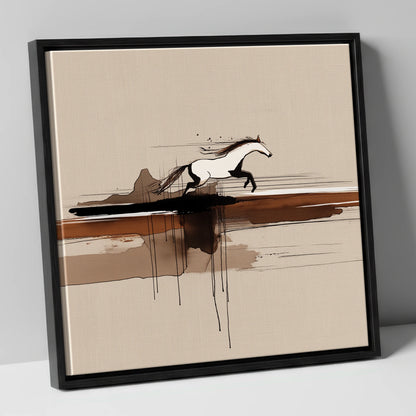 Horizon Bound wild horses canvas wall art in black frame