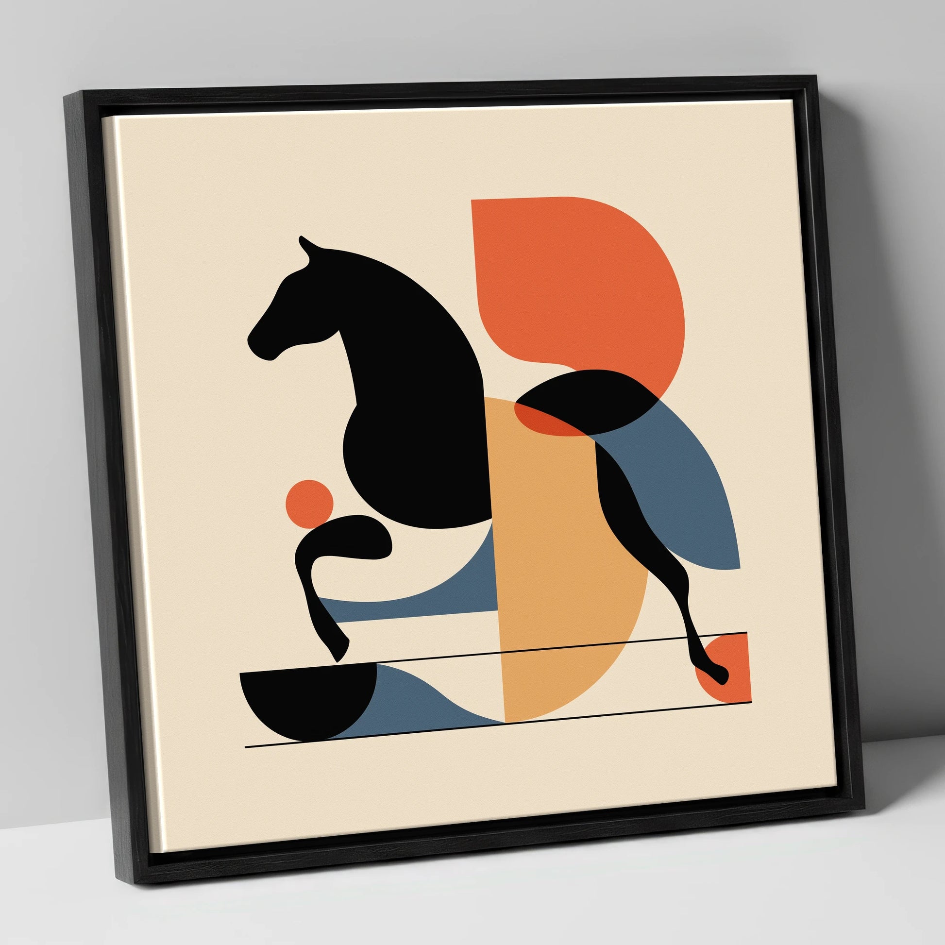 Retro Racing Form racing horse canvas wall art in black frame
