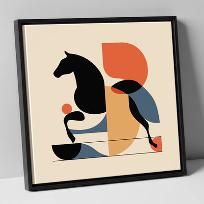 Retro Racing Form racing horse canvas wall art in black frame