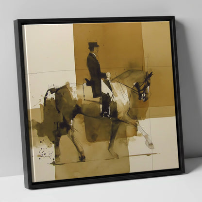 Mastery in Motion dressage horse canvas wall art in black frame