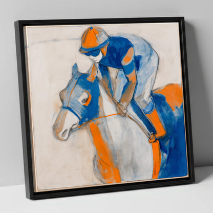 Bold Racing Silks racing horse canvas wall art in black frame