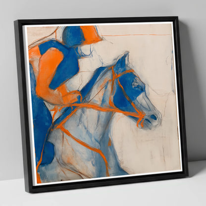 Ultramarine Racing Form racing horse canvas wall art in black frame