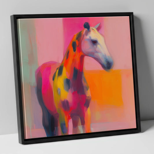 Radiant Appaloosa Profile horse breed canvas wall art in black frame