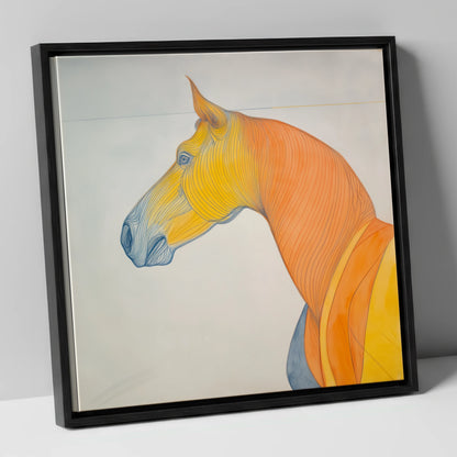 Rhythm In Amber horse portrait canvas wall art in black frame