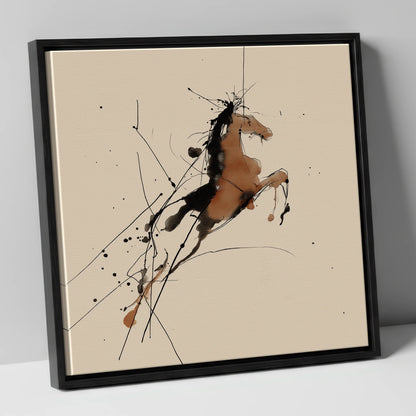 Bold Ascension horse portrait canvas wall art in black frame