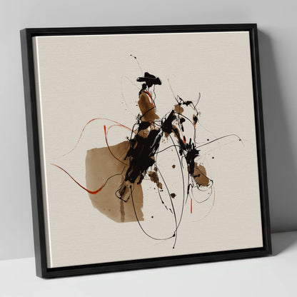 Frontier Rhythm western horse canvas wall art in black frame