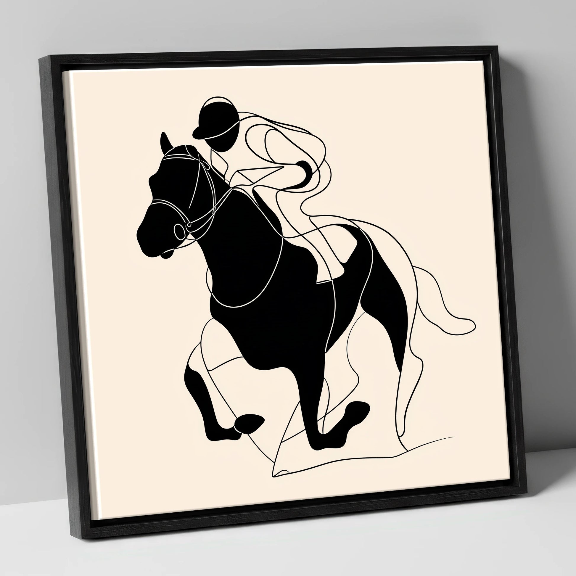 Fluid Racing Form racing horse canvas wall art in black frame