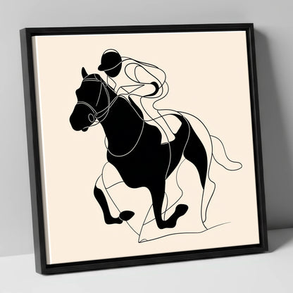 Fluid Racing Form racing horse canvas wall art in black frame