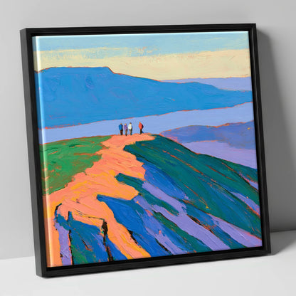 View From The Ridge horse landscape canvas wall art in black frame