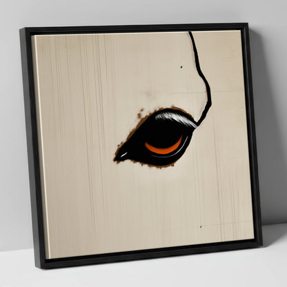 The Amber Gaze horse portrait canvas wall art in black frame