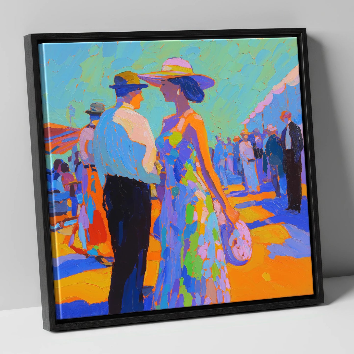 Trackside Society racing horse canvas wall art in black frame
