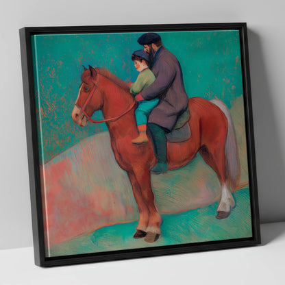 A Shared Journey horse & rider canvas wall art in black frame