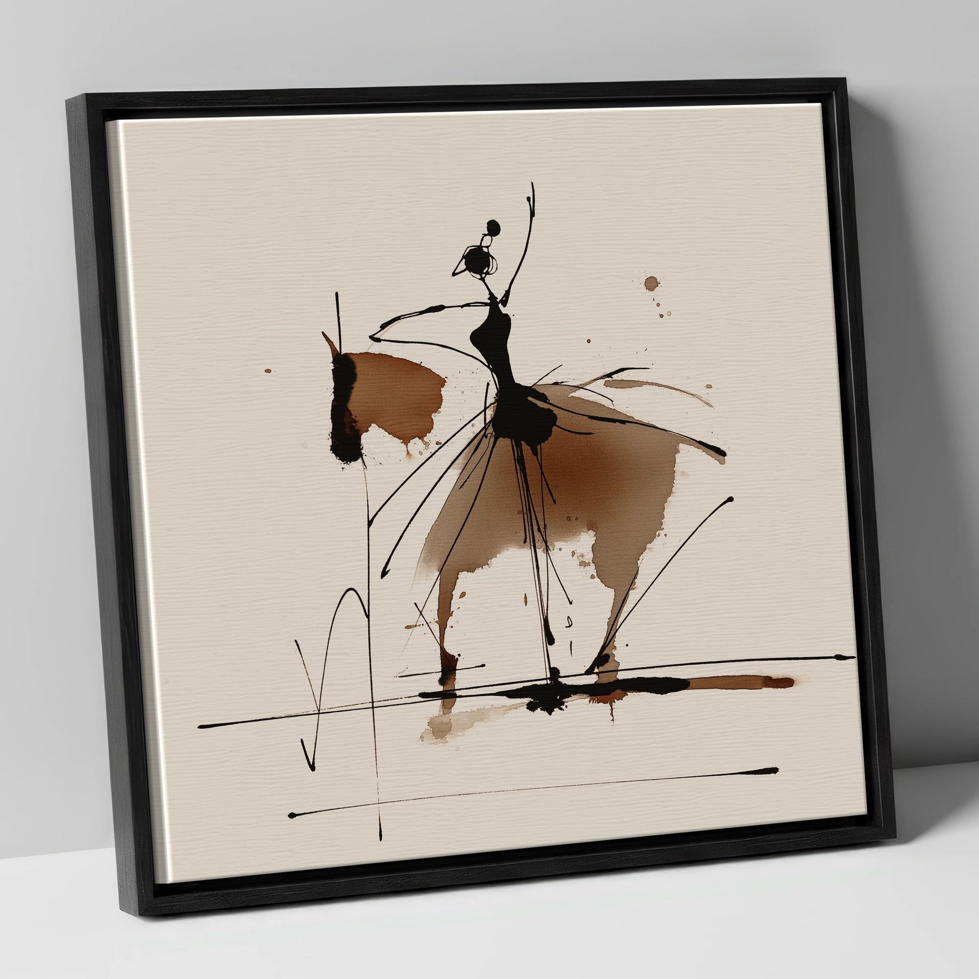 Harmony in Motion dressage horse canvas wall art in black frame