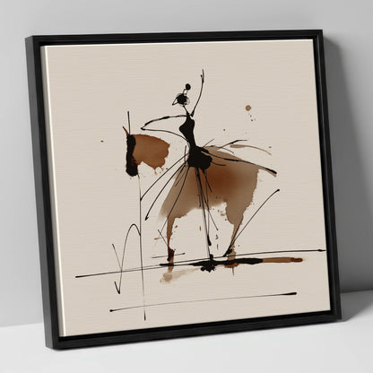 Harmony in Motion dressage horse canvas wall art in black frame