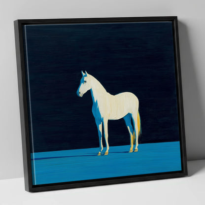 Azure Shadow Equine horse breed canvas wall art in black frame