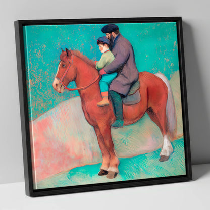 A Shared Journey horse & rider canvas wall art in black frame
