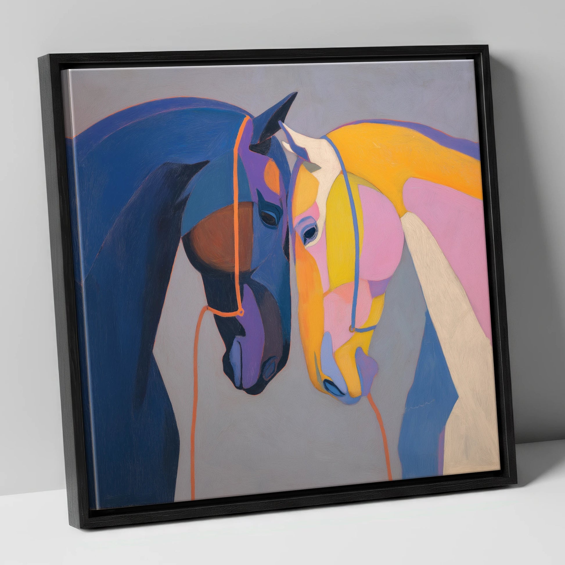 Vibrant Equine Bond - Canvas Black