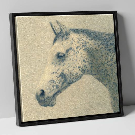 Meticulous Equine Profile horse breed canvas wall art in black frame