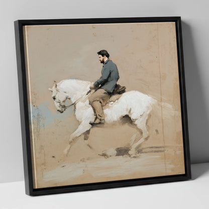 Collected Elegance dressage horse canvas wall art in black frame