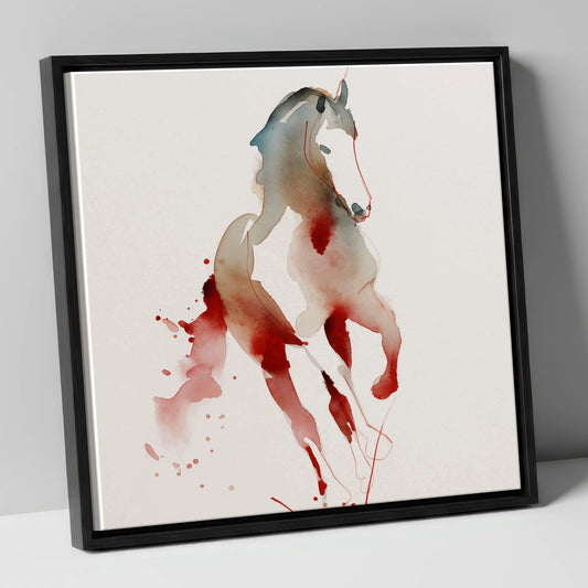 Visceral Dressage Form dressage horse canvas wall art in black frame