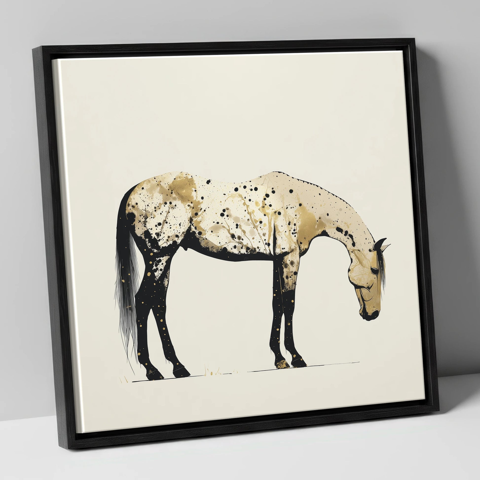 Gilded Appaloosa Elegance horse breed canvas wall art in black frame