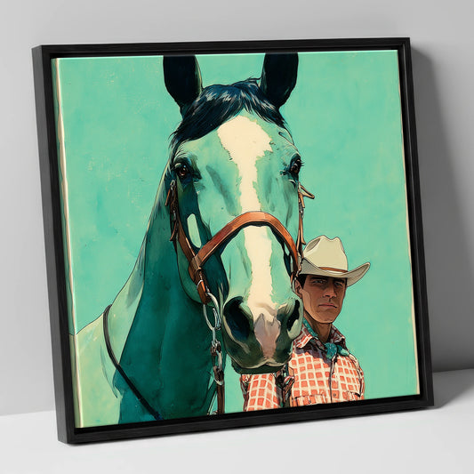The Western Partnership western horse canvas wall art in black frame