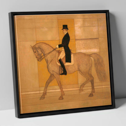 Collected Elegance dressage horse canvas wall art in black frame