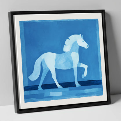 Azure Equine Form horse breed canvas wall art in black frame