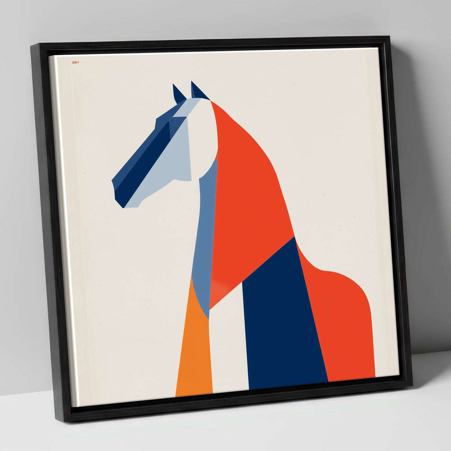 Modernist Equine Form horse breed canvas wall art in black frame
