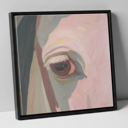 A Gentle Gaze horse portrait canvas wall art in black frame