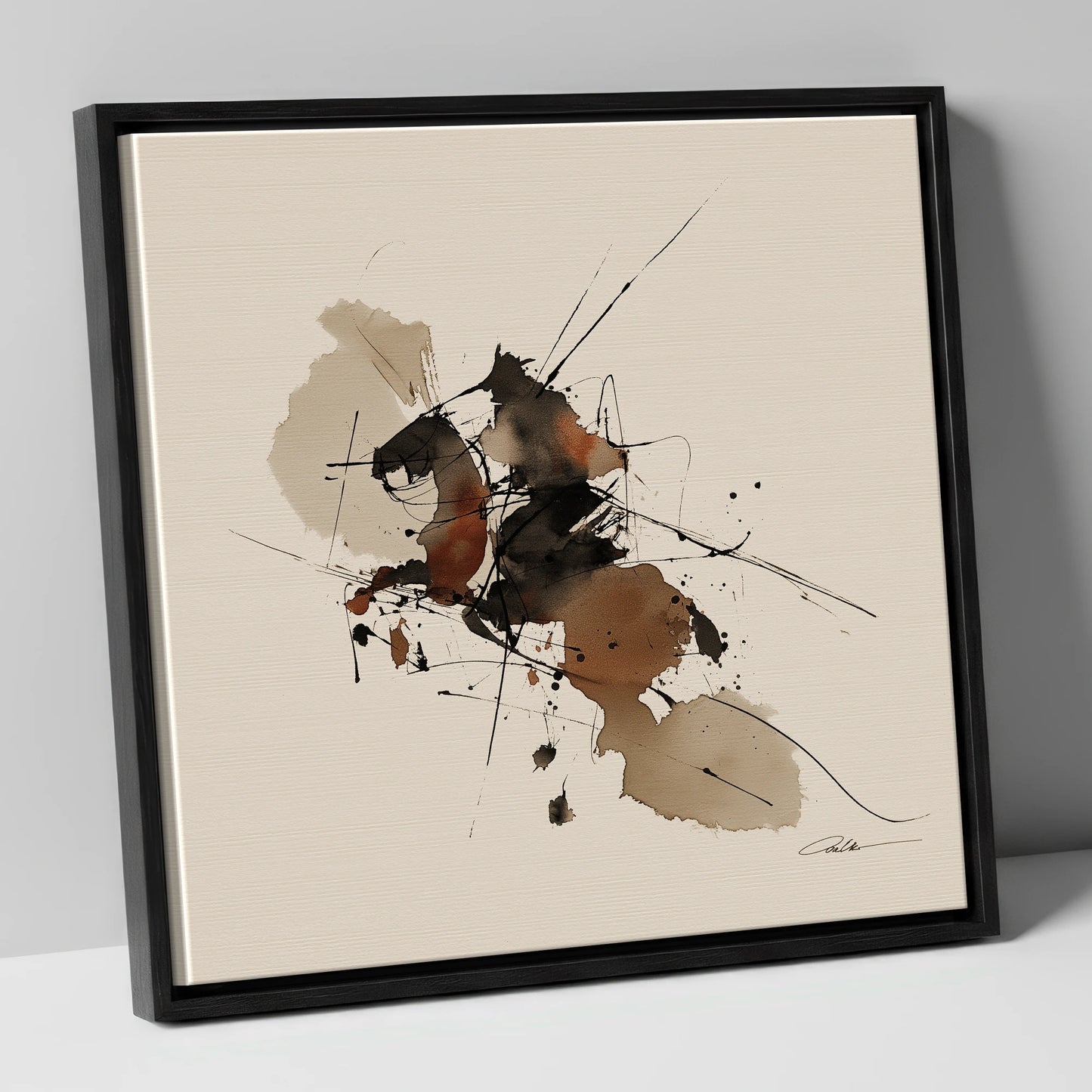 Raw Equine Spirit horse portrait canvas wall art in black frame