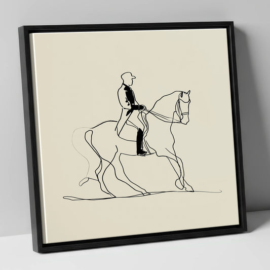 Elegance in Motion dressage horse canvas wall art in black frame