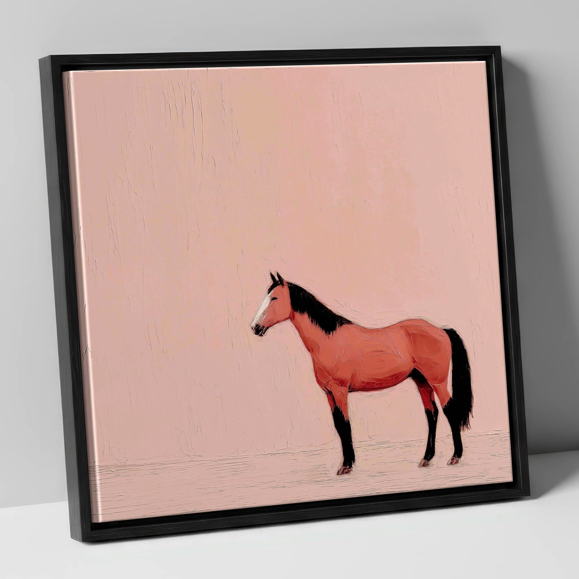 Serene Bay Contender racing horse canvas wall art in black frame