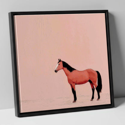 Serene Bay Contender racing horse canvas wall art in black frame
