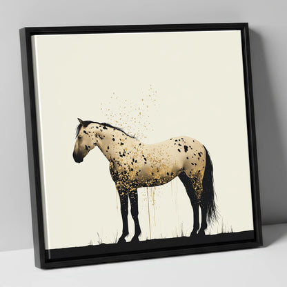 Gilded Appaloosa Elegance horse breed canvas wall art in black frame