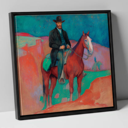 The Painted Frontier western horse canvas wall art in black frame
